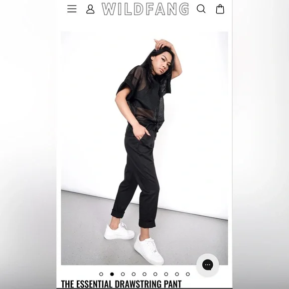 Wildfang Essential Drawstring Pants in Black size Small - Picture 6 of 7